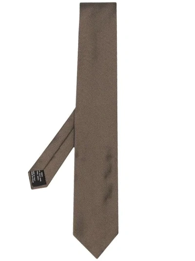 Tom Ford Interwoven-design Neck Tie In Brown