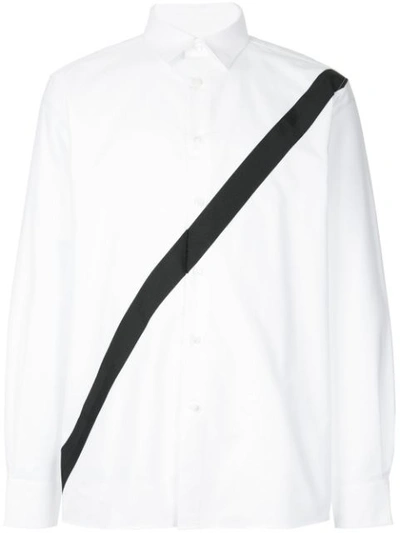 Public School Neruda Contrast-stripe Cotton Shirt, White/black