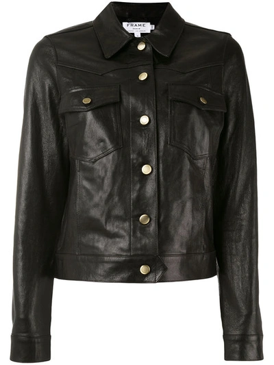 Frame Buttoned Jacket - Black