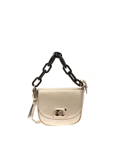 Red Valentino Laminated Leather Bag In Platinum Color In Gold