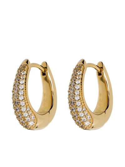 Tom Wood Women's Link Liz Gold-plated & Diamond Pavéhoop Earrings