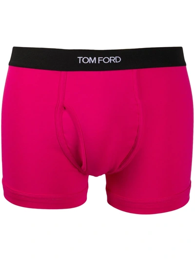 Tom Ford Logo Waistband Boxer Briefs In Pink