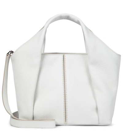 Tod's Shirt Mini Leather Tote In White