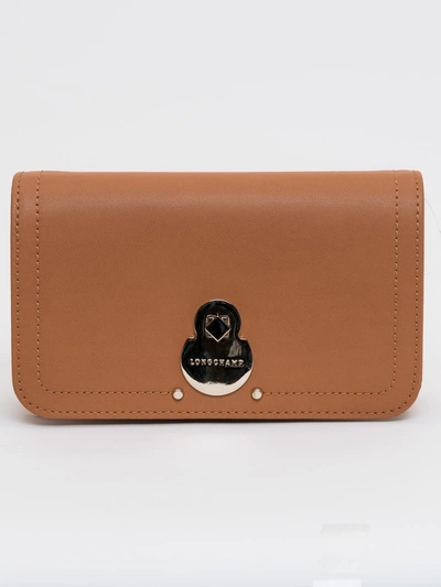 Longchamp Cavalcade Wallet On Chain In Brown