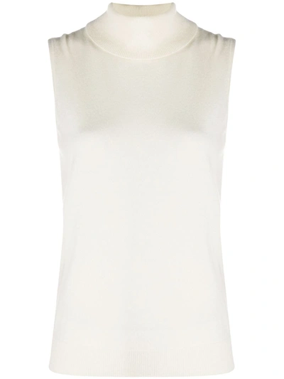 N•peal Cashmere Turtleneck Top In Ivory