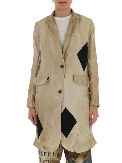 Uma Wang Karia Flap Pocket Coat In Beige