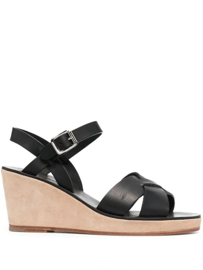 Apc Judith Wedged Sandals In Black