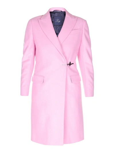 Fay Wool And Cashmere Hook Coat In Pink