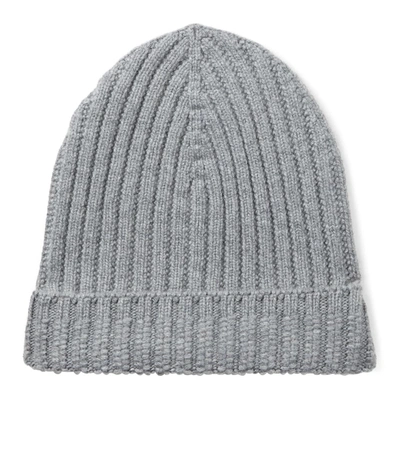 Barrie Ribbed-knit Cashmere Beanie In Grau