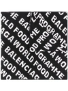 Balenciaga Repeated Logo Scarf In Black