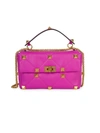 Valentino Garavani Womens Radiant Orchid Roman Stud Quilted Leather Cross-body Bag In Bright Pink