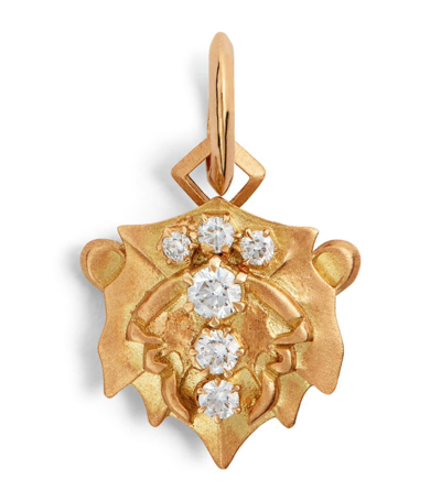 Jade Trau Yellow Gold And Diamond Leo Zodiac Charm