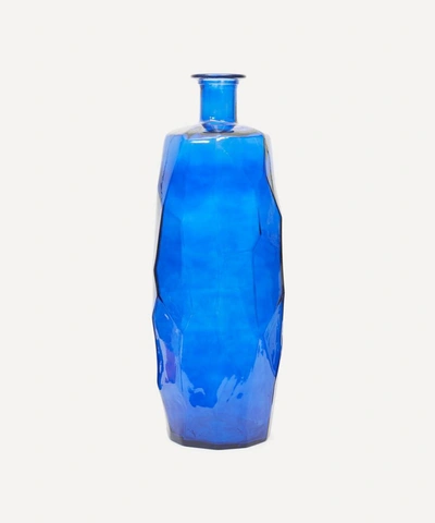 San Miguel Recycled Glass Blue Origami Vase 75cm