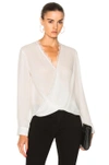 L Agence Rosario Lace Trimmed Silk Top In Ivory