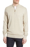 Peter Millar Crown Regular Fit Quarter Zip Pullover In Oatmeal