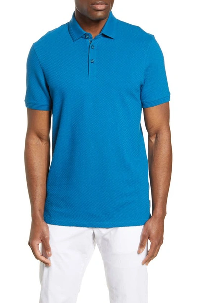 Ted Baker Infuse Slim Fit Polo In Teal-blue