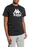 Kappa Authentic Estessi Logo T-shirt In Black-white