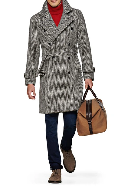 Suitsupply Double Breasted Wool Overcoat In Grey