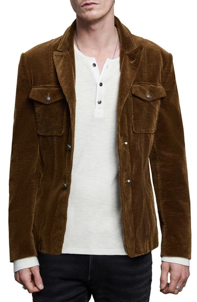 John Varvatos Hunter Corduroy Jacket In Sepia Brown