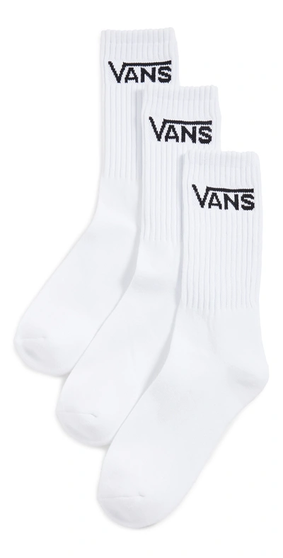 Vans Classic Crew Socks 3 Pack In White