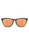 Oakley 55mm Polarized Square Sunglasses In Matte Brown Tortoise Rose Gold