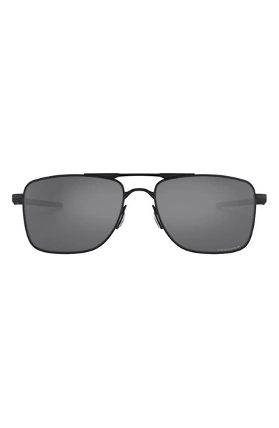 Oakley Gauge 8 62mm Oversize Prizm™ Polarized Pilot Sunglasses In Matte Black/ Prizm Black