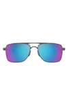 Oakley Gauge 8 62mm Oversize Prizm(tm) Polarized Pilot Sunglasses In Matte Gunmetal/ Prizm Sapphire