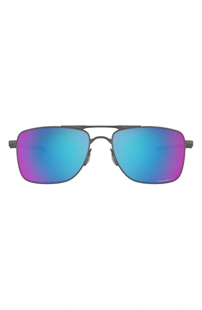 Oakley Gauge 8 62mm Oversize Prizm(tm) Polarized Pilot Sunglasses In Matte Gunmetal/ Prizm Sapphire