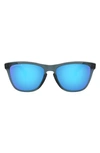 Oakley 55mm Polarized Square Sunglasses In Crystal Black/ Prizm Sapphire