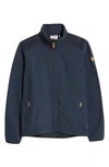 Fjall Raven Sten Fleece Zip Sweater In Dark Navy