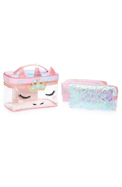 Under One Sky Babies' 3-piece Clear Traveling Case In Starr Unicorn