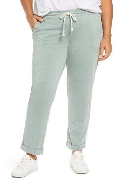 Adyson Parker Drawstring Waist Jogger Pants In Sage Wash