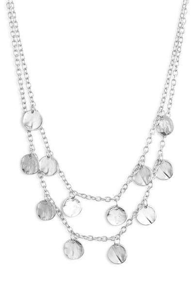 Karine Sultan Layered Charm Necklace In Silver