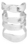 Karine Sultan Four Row Cuff In Silver