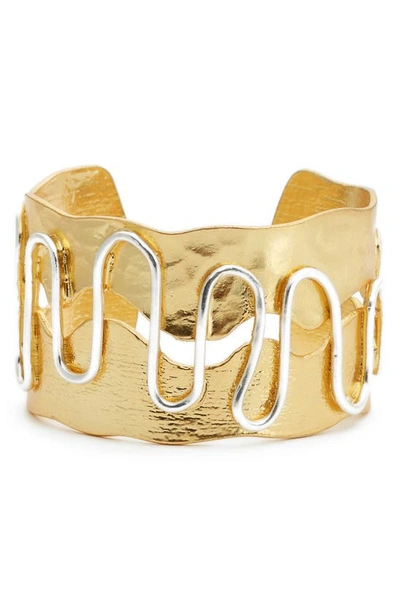 Karine Sultan Swirl Cuff In Gold
