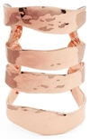 Karine Sultan Four Row Cuff In Rose Gold