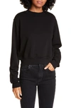 Cotton Citizen Milan Tie Dye Crop Sweatshirt In Jet Black