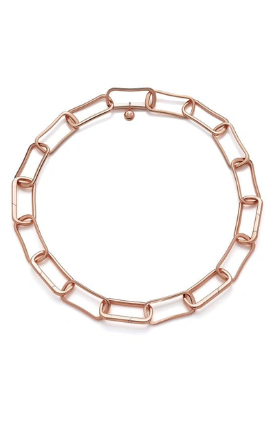 Monica Vinader Alta Capture Large Link Necklace In Rose Gold