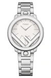 Fendi Run Away Bracelet Watch, 36mm In Silver/ White/ Silver