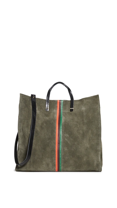 Clare V Simple Tote In Army Suede