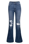 Afrm Kayne Distressed Flare Jeans In Medium Sunland Wash