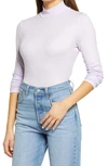 Endless Rose Ribbed Mock Neck Top In Lilac