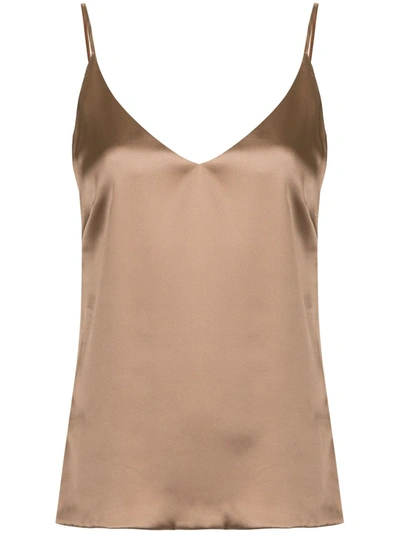 L Agence L'agence Gabriella Silk Camisole In Beige