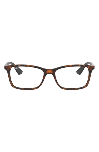 Ray Ban 54mm Optical Glasses In Red Havana/ Clear
