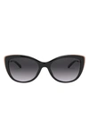 Michael Kors 55mm Gradient Cat Eye Sunglasses In Black/ Dark Grey Gradient