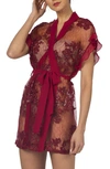 Rya Collection Charming Floral Coverup Robe In Sangria