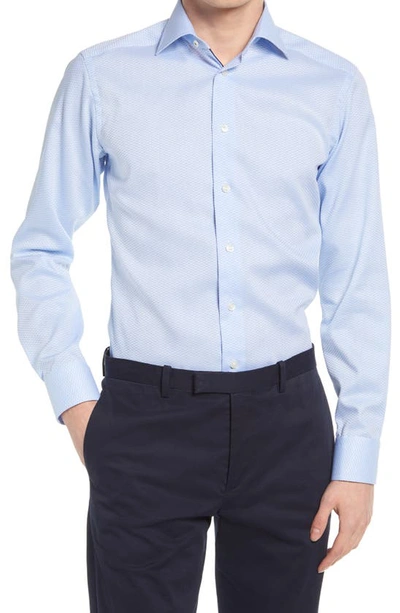 Eton Houndstooth Slim Fit Dress Shirt In Blue