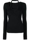 Helmut Lang Black Wrap Long Sleeve T-shirt