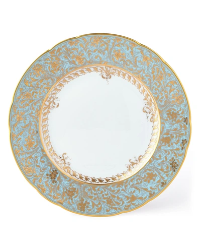 Bernardaud Eden Turquoise Salad Plate In White/platinum