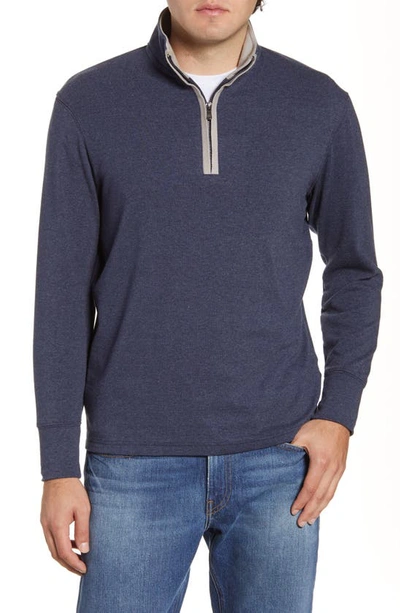 The Normal Brand Puremeso Quarter Zip Pullover In Navy